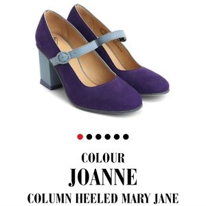 John Fluevog Mary Jane Purple Blue sz 9.5, 3 in square heel, Excellent condition